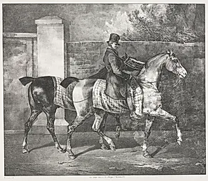 Two Horses Exercised by a Jockey by Théodore Géricault (French, 1791–1824)