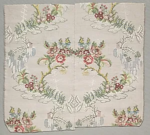 Two Joined Fragments of Figured Silk by Unknown Artist