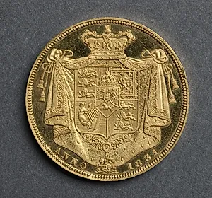 Two Pound Piece: Crowned and Heavily Mantled Shield of Arms (reverse) by Unknown Artist