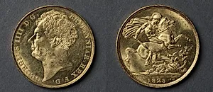 Two Pound Piece: George IV (obverse); St. George and the Dragon (reverse)
