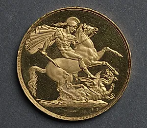 Two Pound Piece: St. George and the Dragon (reverse)