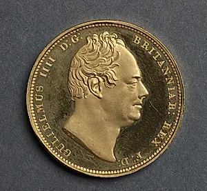 Two Pound Piece: William IV (obverse) by Jean Baptiste Merlen (French, 1769–1850)