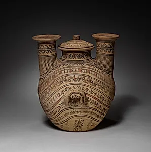 Two-Spouted Strainer Askos (Flask) with Lid by Unknown Artist