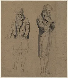 Two Standing Figures (Study for A Game of Billiards)