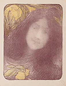 Under the Flowers by Edmond François Aman-Jean (French, 1858–1936)