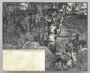 Une Chasse à Courre, Mont Gérard
 by Auguste Louis Lepère (French, 1849–1918)