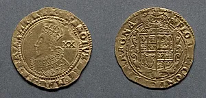 Unite: Charles I (obverse); Crowned Shield (reverse) by Unknown Artist