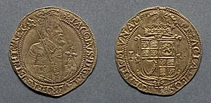 Unite: James I (obverse); Shield of Arms (reverse) by Unknown Artist