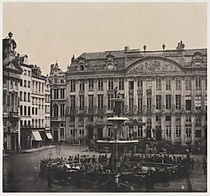 Untitled (Construction of Commemorative Fountain) by Louis Pierre Théophile Dubois de Nehaut (Belgian, 1799–1872)