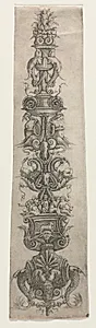 Upright Arabesque with Masks, Cupids and Nereids