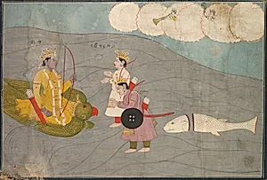 Vanasura's Sons Submit to Krishna: Scene from the Aniruddha Usha Section of Krishna Lila by Unknown Artist