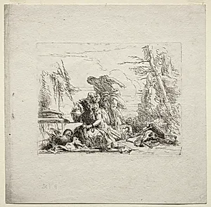 Various Caprices:  The Woman in Handcuffs by Giovanni Battista Tiepolo (Italian, 1696–1770)