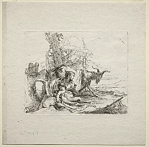 Various Caprices:  The Woman with Tambourine by Giovanni Battista Tiepolo (Italian, 1696–1770)