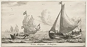 Various Ships and Views of Amsterdam (Verscheÿde Schepen en Gesichten van Amstelredam), Part II: Two Pier Boats