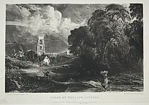 Various Subjects of Landscape, Characteristic of English Scenery from Pictures Painted by John Constable, R.A.:  Stoke by Neyland, Suffolk by David Lucas (British, 1802–1881)