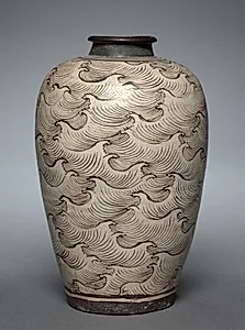 Vase (Meiping) with Waves by Unknown Artist