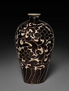 Vase with Peony Decoration by Unknown Artist