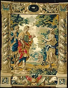 Venus tells Aeneas and his friend Achates to go to Carthage by Giovanni Francesco Romanelli (Italian, 1610–1662)