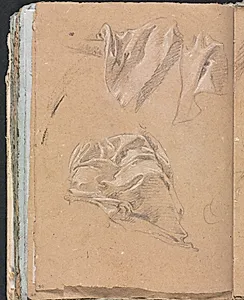 Verona Sketchbook: Drapery studies (page 90) by Francesco Lorenzi (Italian, 1723–1787)