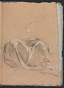 Verona Sketchbook: Drapery study (page 35) by Francesco Lorenzi (Italian, 1723–1787)