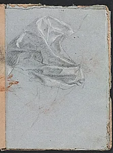 Verona Sketchbook: Drapery study (page 37) by Francesco Lorenzi (Italian, 1723–1787)