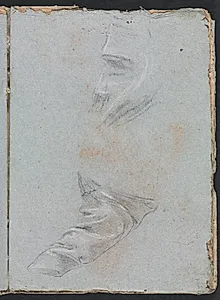 Verona Sketchbook: Drapery study (page 39) by Francesco Lorenzi (Italian, 1723–1787)