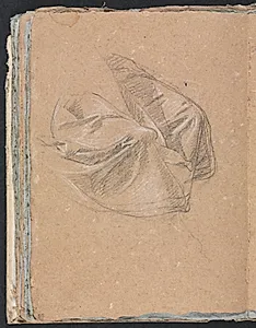 Verona Sketchbook: Drapery study (page 50) by Francesco Lorenzi (Italian, 1723–1787)