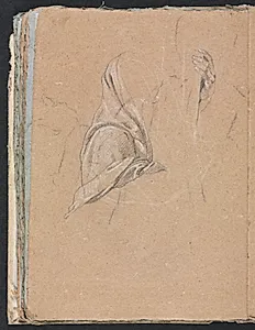 Verona Sketchbook: Drapery study with left hand (page 56) by Francesco Lorenzi (Italian, 1723–1787)
