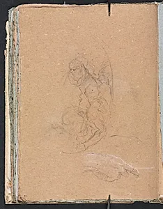 Verona Sketchbook: Figures in a roundel with study of a hand (page 70) by Francesco Lorenzi (Italian, 1723–1787)