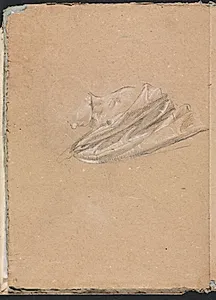 Verona Sketchbook: Head and shoulder with drapery (page 14) by Francesco Lorenzi (Italian, 1723–1787)