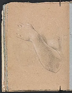 Verona Sketchbook: Left arm and hand (page 46) by Francesco Lorenzi (Italian, 1723–1787)