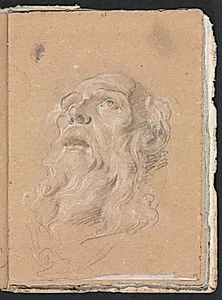 Verona Sketchbook: Male head (page 89) by Francesco Lorenzi (Italian, 1723–1787)