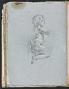Verona Sketchbook: Putto in profile (page 64) by Francesco Lorenzi (Italian, 1723–1787)