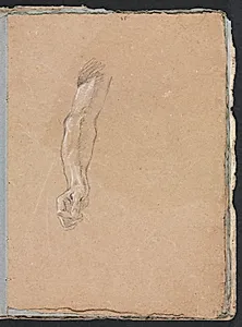 Verona Sketchbook: Right arm and hand (page 49) by Francesco Lorenzi (Italian, 1723–1787)