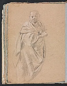 Verona Sketchbook: Standing monk (page 52) by Francesco Lorenzi (Italian, 1723–1787)