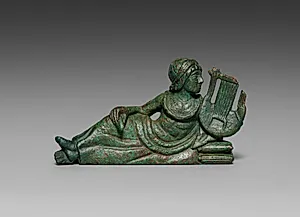 Vessel Ornament of Reclining Lyre-player by Unknown Artist