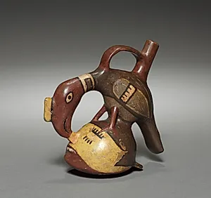 Vessel with Condor and Human Head by Unknown Artist