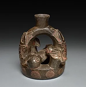 Vessel with Reclining Figure and Birds by Unknown Artist