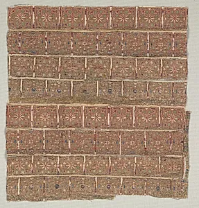 Vestment fragment with stars in staggered squares by Unknown Artist