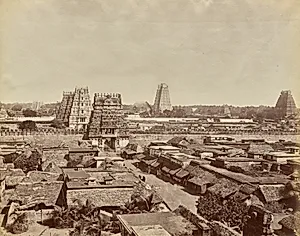 View from the Top of the Rock, looking over the native Town, Trichinopoly, India by Nicholas & Co. (British, active India, 1873–1905)