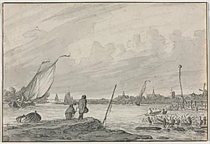 View of Alkmaar with Boats by Unknown Artist