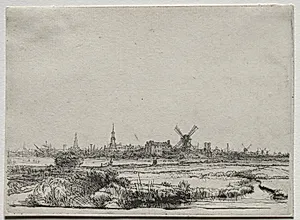 View of Amsterdam from the North West by Rembrandt van Rijn (Dutch, 1606–1669)