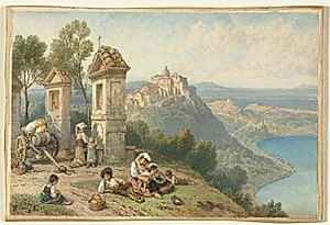 View of Castel Gandolfo by Myles Birket Foster (British, 1825–1899)