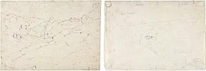 View of Marino (recto); Sketch for a Landscape (verso) by Jean Baptiste Camille Corot (French, 1796–1875)