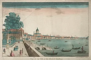 View of the City and London Bridge by Unknown Artist