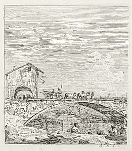 Views:  A Wagon Passing over a Bridge