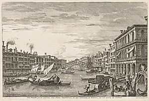 Views of Venice:  Rialto by Michele Marieschi (Italian, 1710–1743)