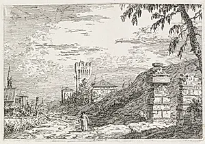 Views:  Two Ruined Pillars by Antonio Canaletto (Italian, 1697–1768)