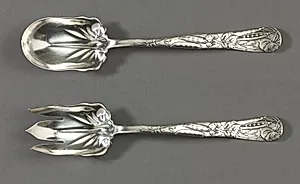 Vine Pattern Salad Spoon and Fork Set by Tiffany & Co. (America, New York, est. 1837)