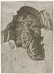 Virgin and Child in the Grotto by the so-called Premier Engraver (Italian)